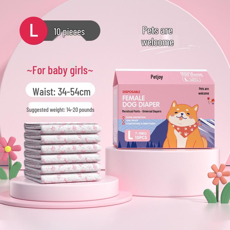 Pet Joy Disposable Dog Diapers - Color-Changing Sanitary Pants for Female and Male Dogs