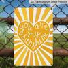2D Flat You Are My Sunshine Yellow Heart Sunburst Vintage Metal Sign - 8.0x12.0inch Aluminum Wall Art, Boho Inspirational Home Bedroom Decor
