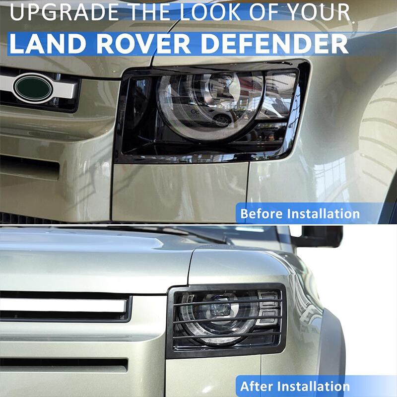 Stainless Car Headlight Lampshade Protection Net Cover Accessories For Land Rover Defender 90 110 130 2020-2025 Car Modification