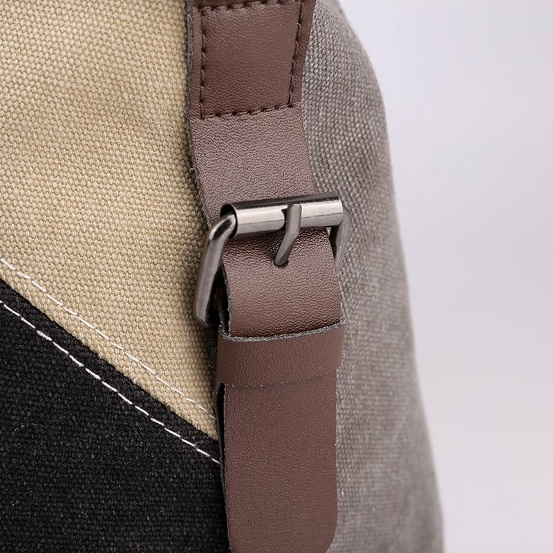 Women's Contrast Canvas Tote Bag Female Large Capacity Contrast Stitching Bag Shoulder Handbag