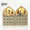 Advent Calendar with Drawers 24 Days Wooden Nativity LED Lights Foldable Christmas Countdown Boxwood Keepsake Gift Calendar House Shape Surprise