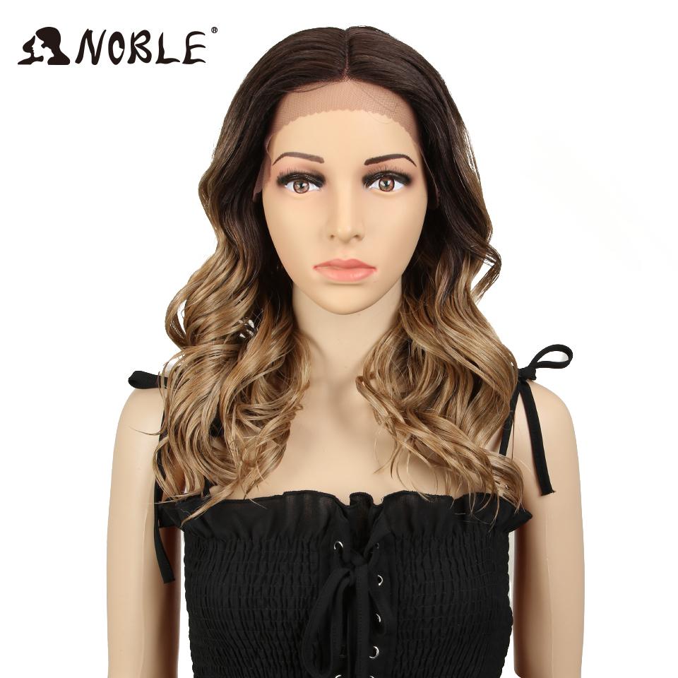 Noble Synthetic Lace Front Wigs 20 Inch Wavy Glueless Brown Wig Blonde Wig Cosplay Curly Wig Lace Front Wig For Women Lace Wig