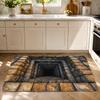 Stone Cave Deep Void View Floor Mat Flannel Rug Soft Non Slip Washable Door Mat For Bathroom Bedroom Kitchen Home Decor