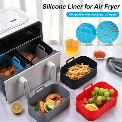 Air Fryer Silicone Pot Reusable Oven Baking Tray Dishwasher Safe Air Fryer Basket Liner Replacement for Parchment Paper Kitchen