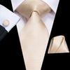 Hi-Tie Floreale Champagne Avorio Cravatta Elegante da Uomo Fazzoletto Gemelli per Smoking Moda Classica Seta Lusso Cravatta per Uomo