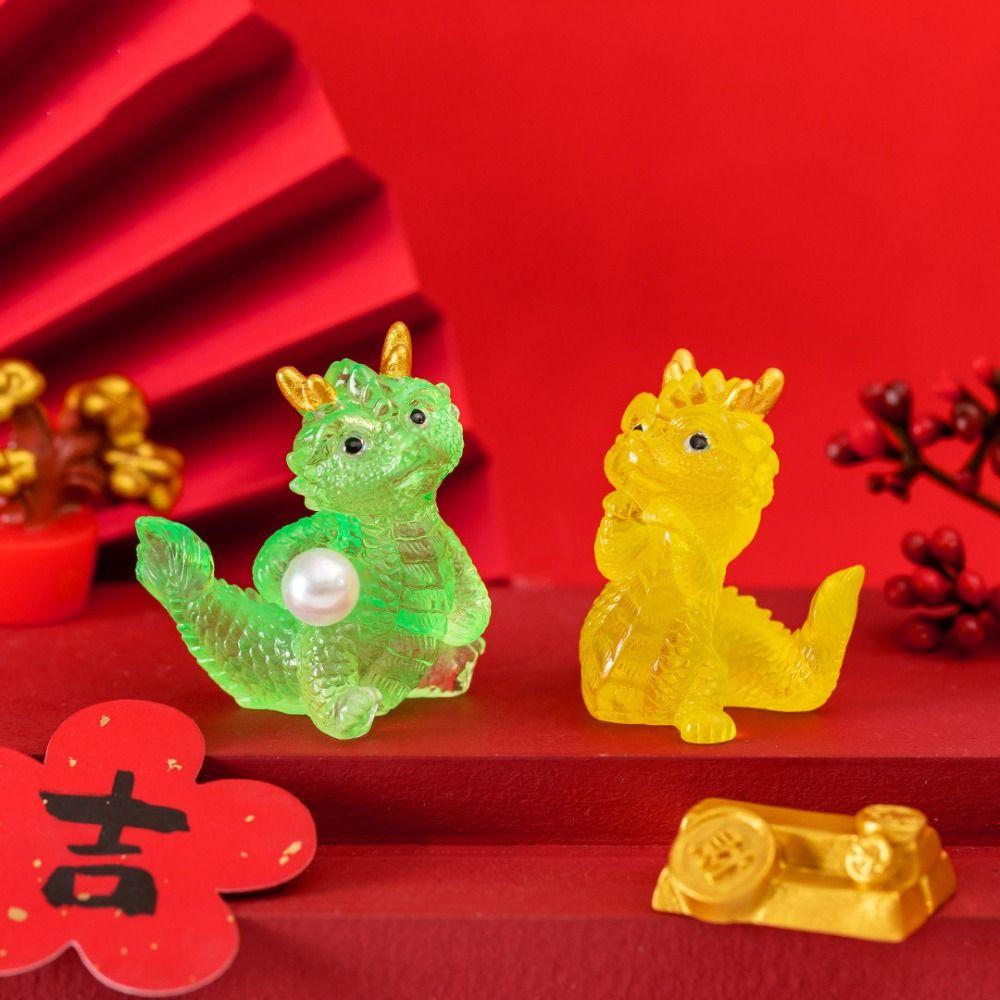 Small Transparent Resin Dragon Ornaments Chinese Zodiac Auspicious Dragons Dragon Figurine  Home