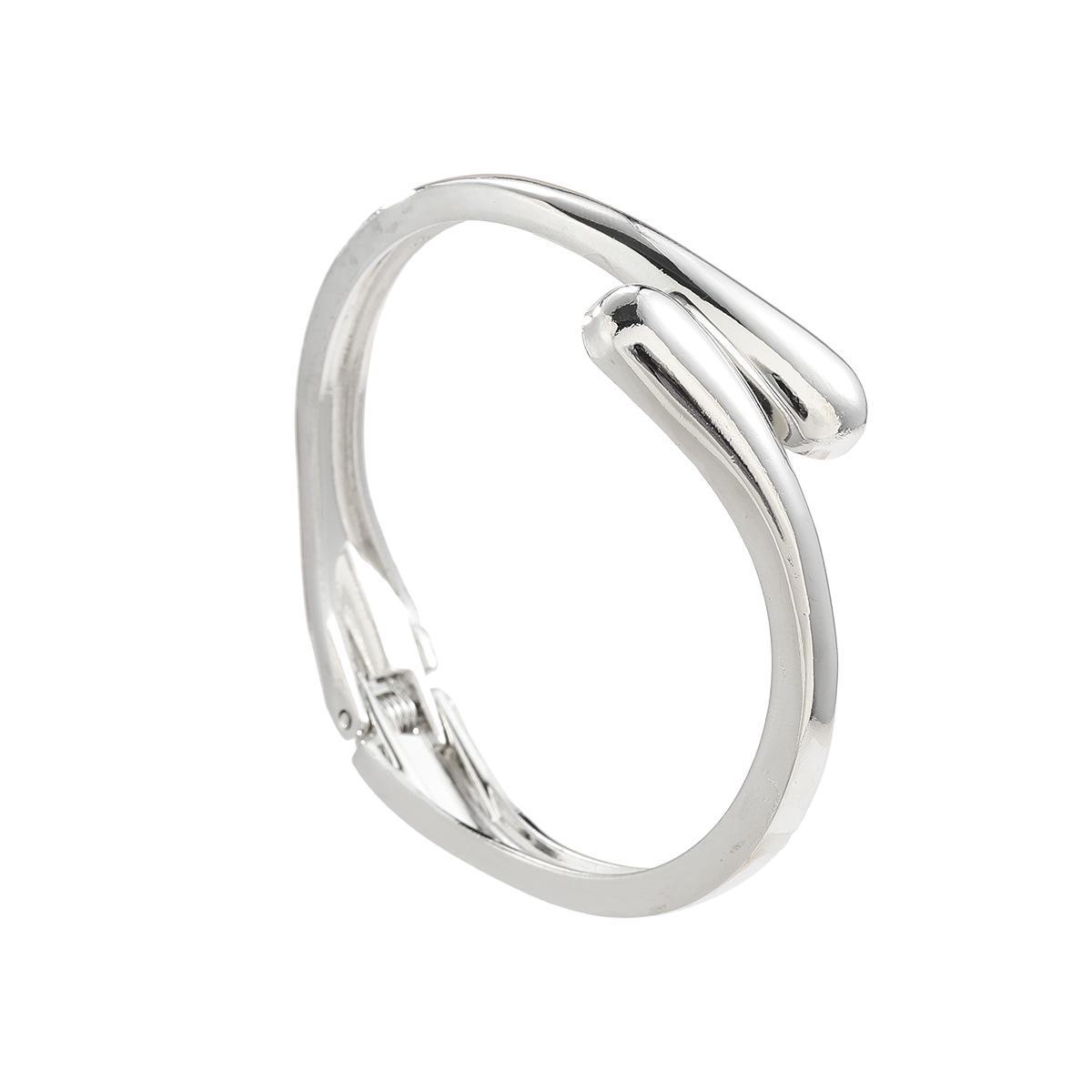 

Классический Преувеличенный Открытый Металлический Браслет-Кольцо - Европейский и Американский Стиль серебряный