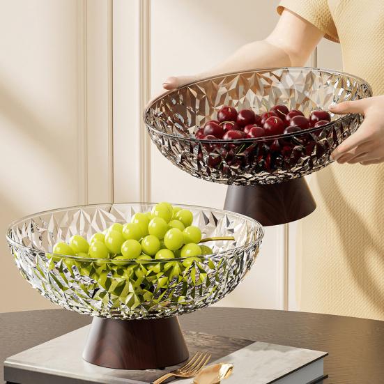 Fruit Bowl Snack Candy Tray Plastic Serving Tray for Snacks Nuts Candy Dried Fruit Plate Elegant Home Decor for Living Room Party Gifting