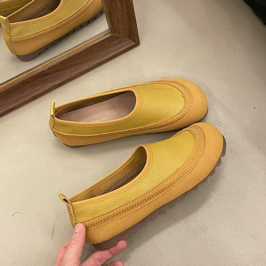 Retro style round head shallow mouth single shoes women's 2025 spring and autumn new versatile fashion Korean version round head flat bottom Mary Jan