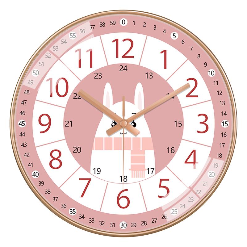 Time Teaching Wall Clock, 14 Inch Early Education Silent Clock with Large Colorful Numbers, Learning Clock for Kids Bedroom