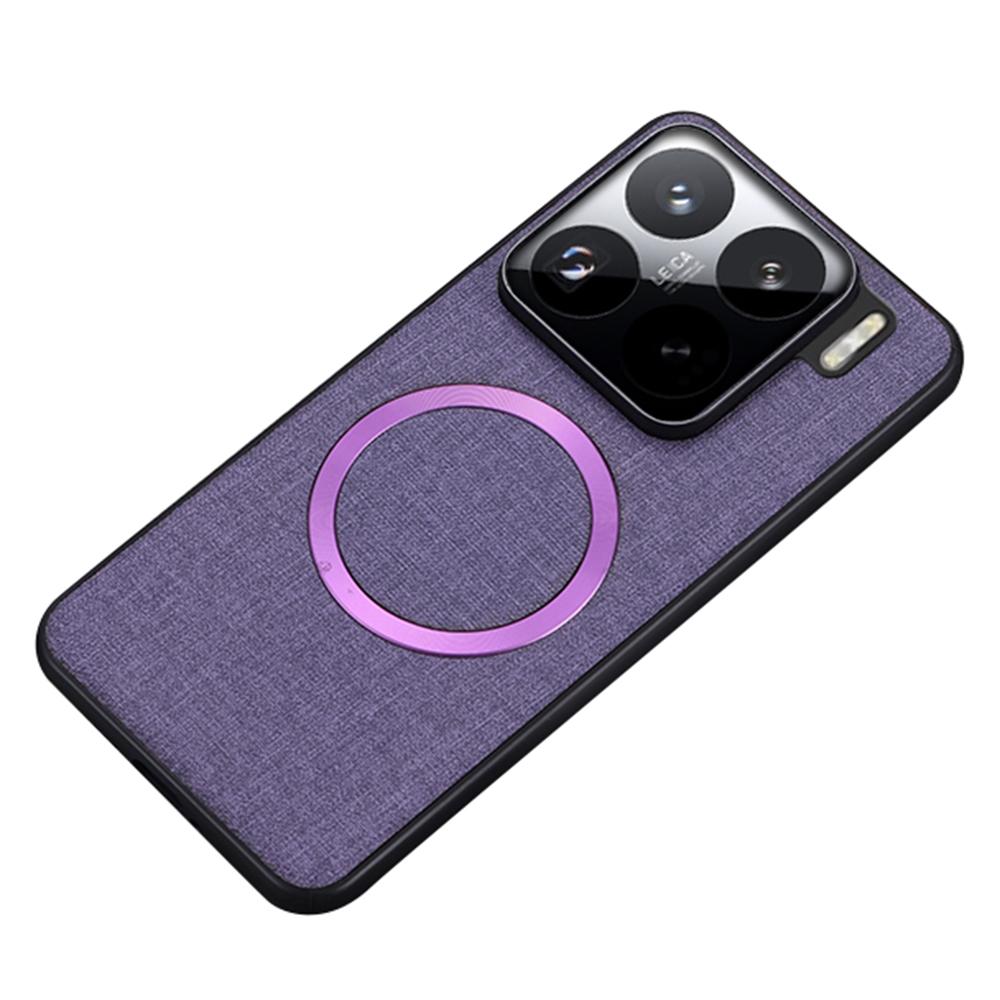 For Xiaomi 15 Pro Case Drop-Proof TPU+Cloth Back Phone Cover Compatible with MagSafe