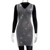 Women's Grid Flash Diamond Fishnet Dress Spice Girl Wind Dress Sex Dress