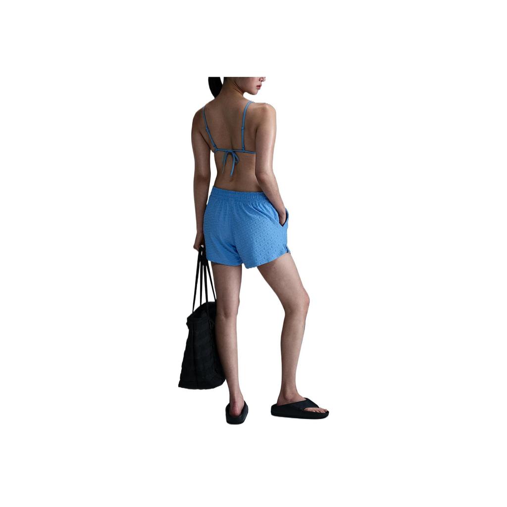 Nike Swim Swoosh Link Comfortable Stylish Fitting Versatile Mid Waist Beach Shorts Women Shorts Blue HV7139-412