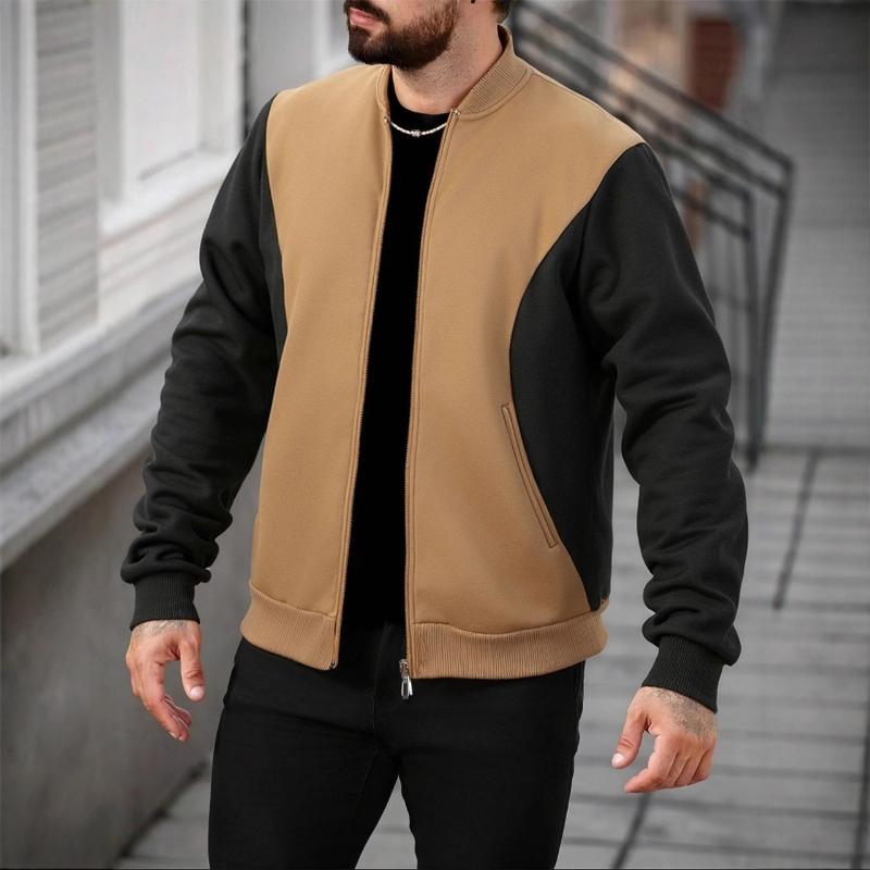 Herren Colorblock Hoodie Jacke Einfarbig Schlicht Täglich Vielseitig Lässiger Stil Mode Kleidung Frühling Herbst Neuer Stil