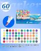 TOMSING Acrylic Marker Soft Tip Paint for Handmade Crafts Pens, 60-Color Set, Water-Based, Quick-Drying, Markers, Water-Resistant, Plastic, Fabric,