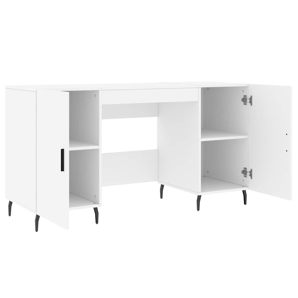 White Desk 140x50x75 cm Particleboard