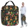 Dschungeltiger und tropische Blumen isolierte Lunchtasche für Kinder Schulkühler Thermische Lebensmittelbox Tragbare Lunchboxen Behälter