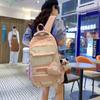 Student Schoolbag Color Block Women's Large Capacity Lightweight Backpack Middle School Student Backpack with Coin Purse