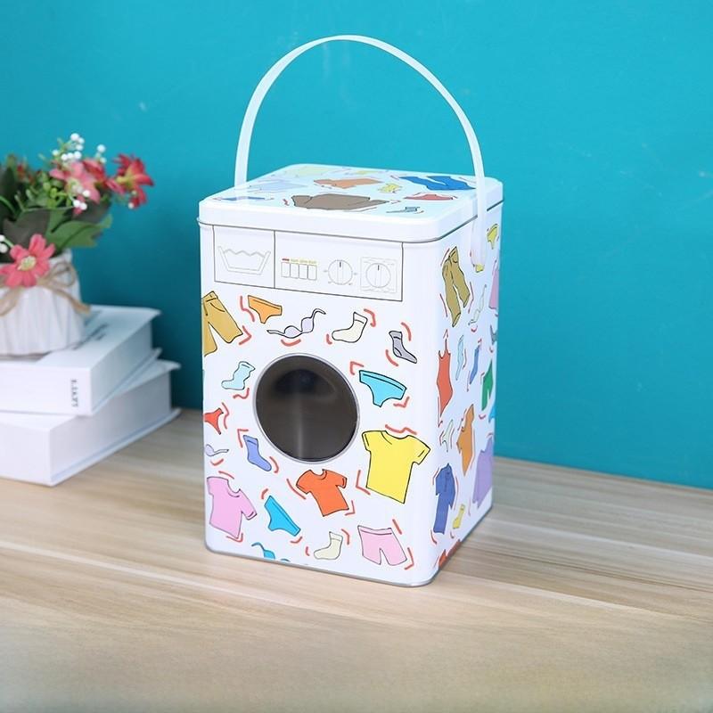 Storage Tinplate Foldable Box With Lid Desktop Organizer For Study Decor Room