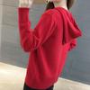 Hooded Sweater Women Loose Pullover Knit Sweater with Pockets for Outer Wear Base Knit Jumper