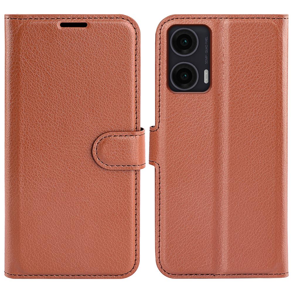 For Motorola Moto G35 5G Case Litchi Texture Shockproof Leather Wallet Phone Cover