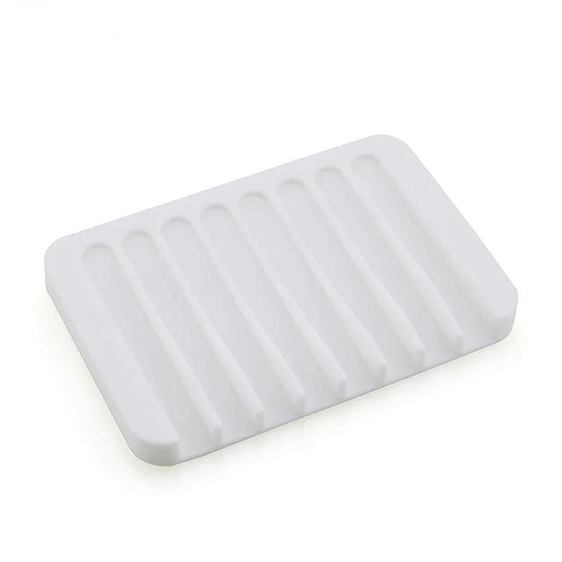 Home Improvement Bathroom Hardware Anti - Skidding Flexible Silicone Tray Soapbox Soap Dishes Plate Holder