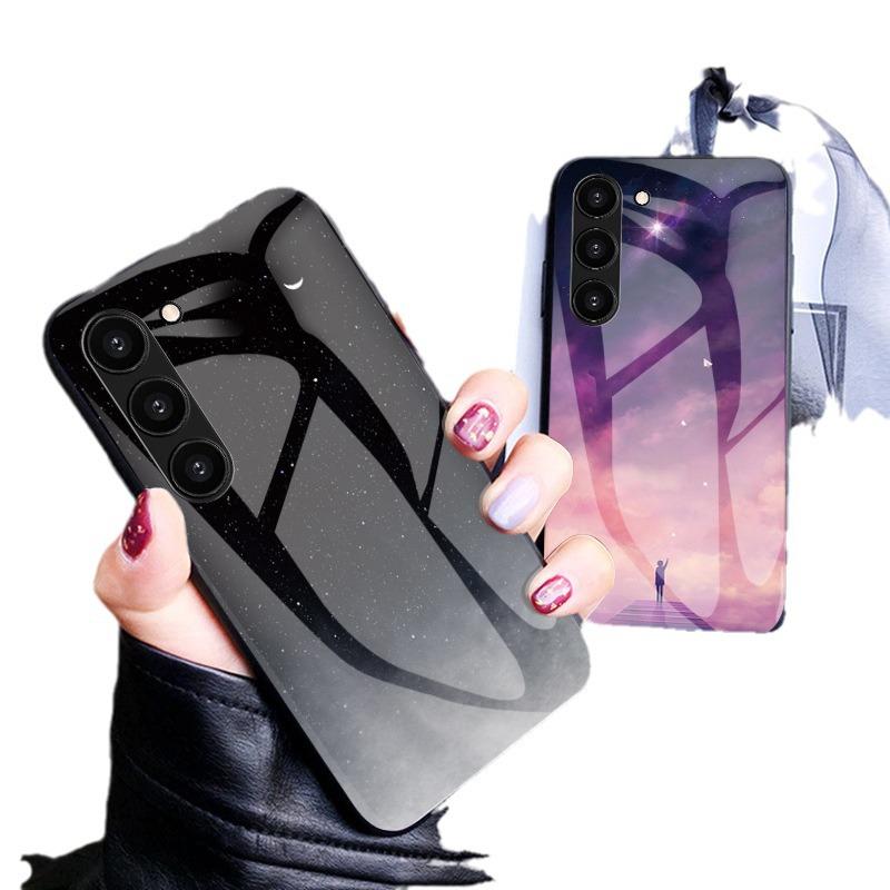 Samsung S26 Ultra Sternenhimmel Anti-Drop Glas Weiche Kante Hülle A57 A37 A25 FE Schutzhülle