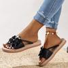 South East Asia Foreign Trade Large Size Colorful Flowers Toe Cool Slippers Summer New Hollow Woven Beach Women's Shoes