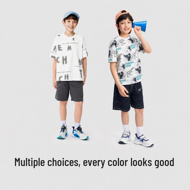Balabala Boys' Cotton Graphic Short-Sleeve T-Shirt