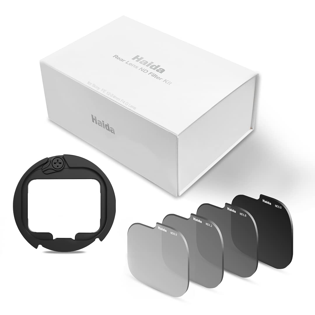 

Haida Rear Lens ND Filter ND8 ND16 ND64 ND1000 Filter Set with Adapter Ring for Sony FE F4 G 12-24mm