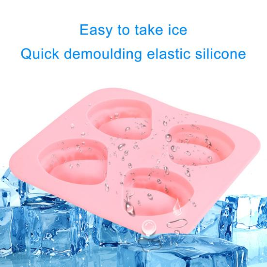 Silikon Eisform DIY Lustiges Geschenk Rosa 4 Loch Zahnförmige Eiswürfelform Küchenzubehör