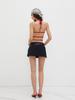 2026 Summer Solid Color Pleated Halter Neck Women's Open Back Lace-up Top