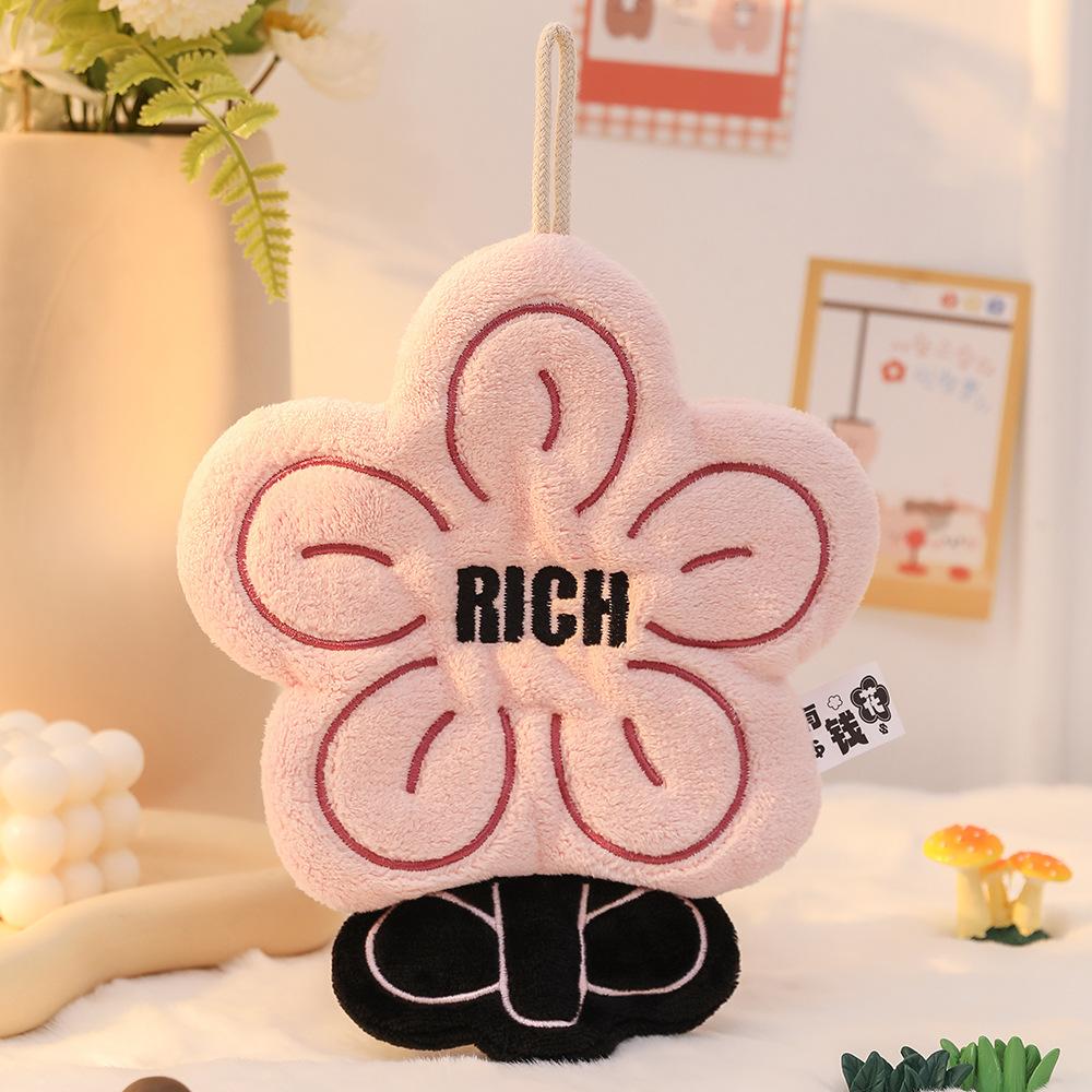 Thickened coral velvet hand towel, kitchen hanging dual-use towel, absorbent, quick-drying, lint-free square towel