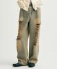 NOIRER Dirty Wash Distressed Wide Denim Pants (Dusty Grey)