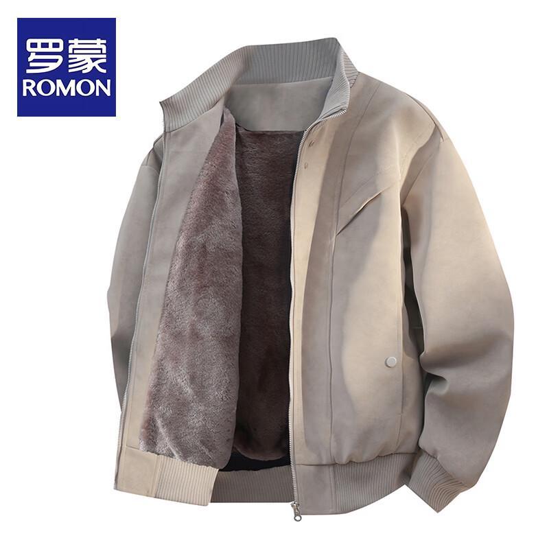 ROMON Men's Fleece-Lined Casual Flight Jacket