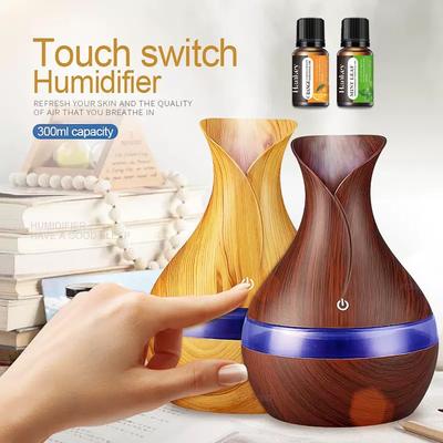 Humidificateur USB & Diffuseur d'Huiles Essentielles 300 ml Ultra Silencieux, Parfait pour la Chambre à Coucher, le Bureau, la Chambre d'Enfant Arrêt Automatique & Veilleuse
