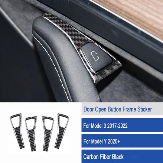 For Tesla Model 3/Y Carbon Fiber Interior Window Lift Switch Button Cover Trim