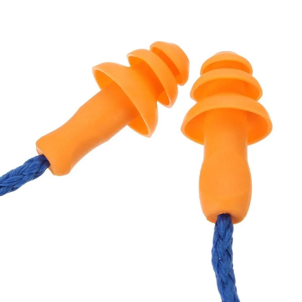 5 Pcs Soft Silicone Wired Ear Plugs Reusable Protective Ear Protection Ear Plugs Noise Reduction Earmuffs