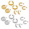 European & American C-Shaped Geometric Stud Earrings - Gold-Plated Titanium Steel Niche Design for Women
