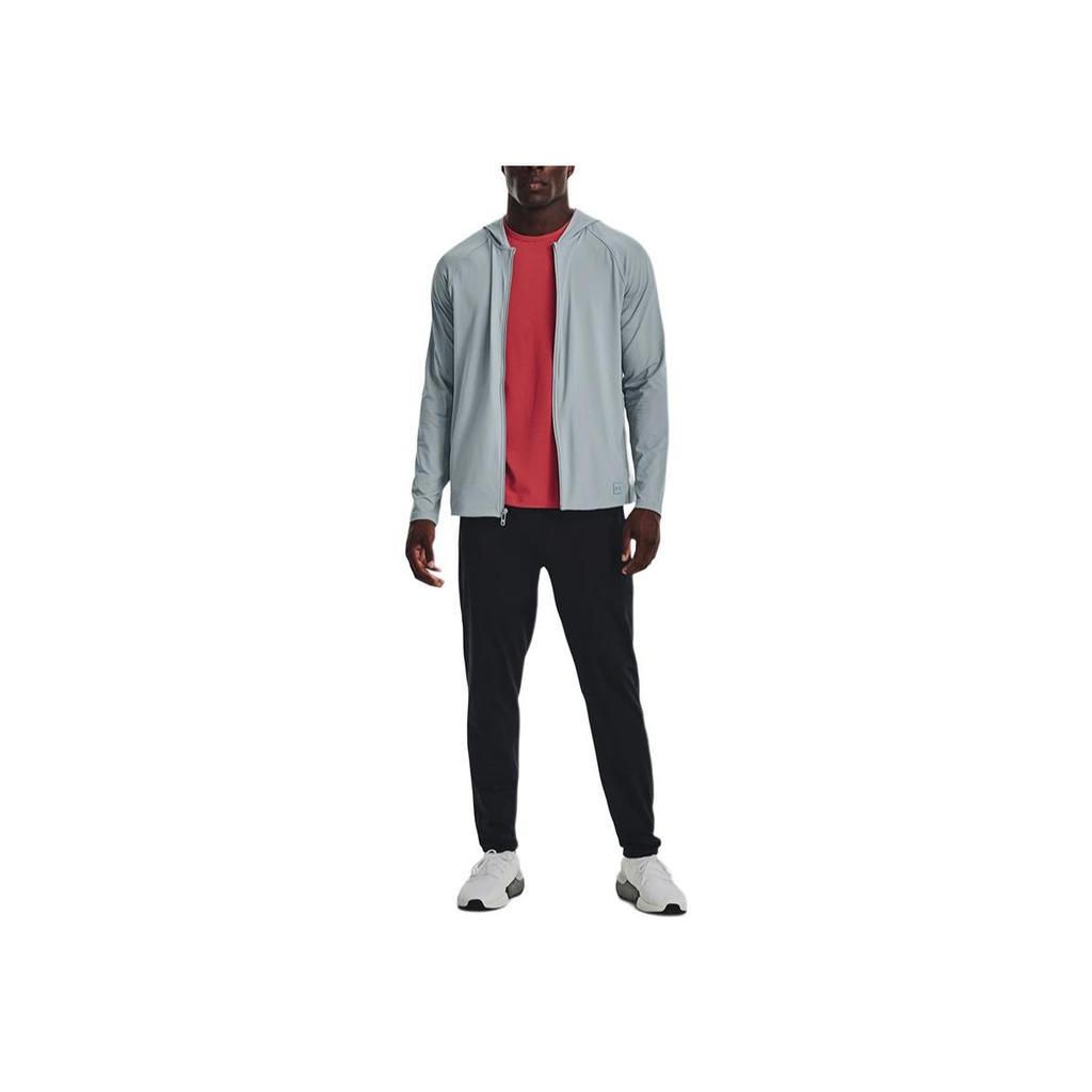 Under Armour Solid Color Zip Hoodie Jacket Men Jackets Blue 1374495-465