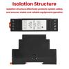 DIN Rail Mounted Adjustable Power Supply Module 12-24V Input 0-24V Output Isolated Design Supports Modbus Communication RS485