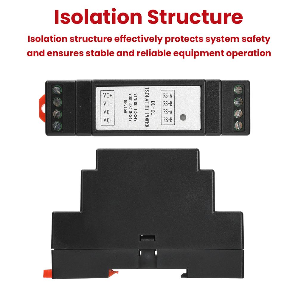 DIN Rail Mounted Adjustable Power Supply Module 12-24V Input 0-24V Output Isolated Design Supports Modbus Communication RS485