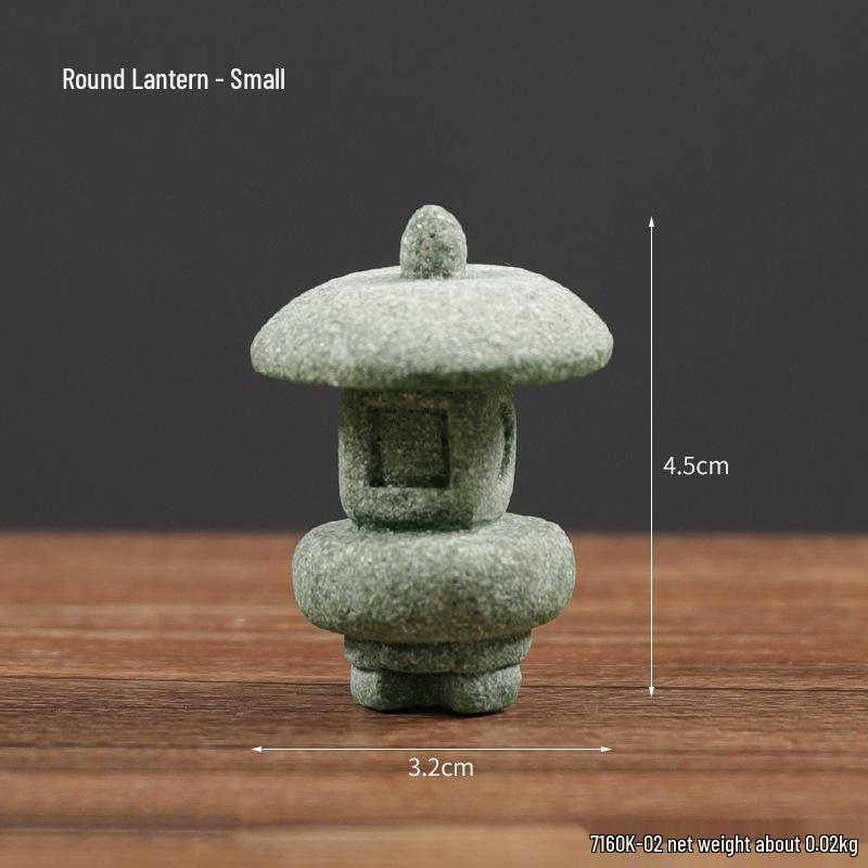 Porcelain Green Sandstone Buddha Ornament for Zen Fish Tank or Bonsai Display