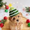 Knitted Yarn Pet Tree Hat Handmade Dog Holiday Bib Knit Kitten Collar  Photoshoot