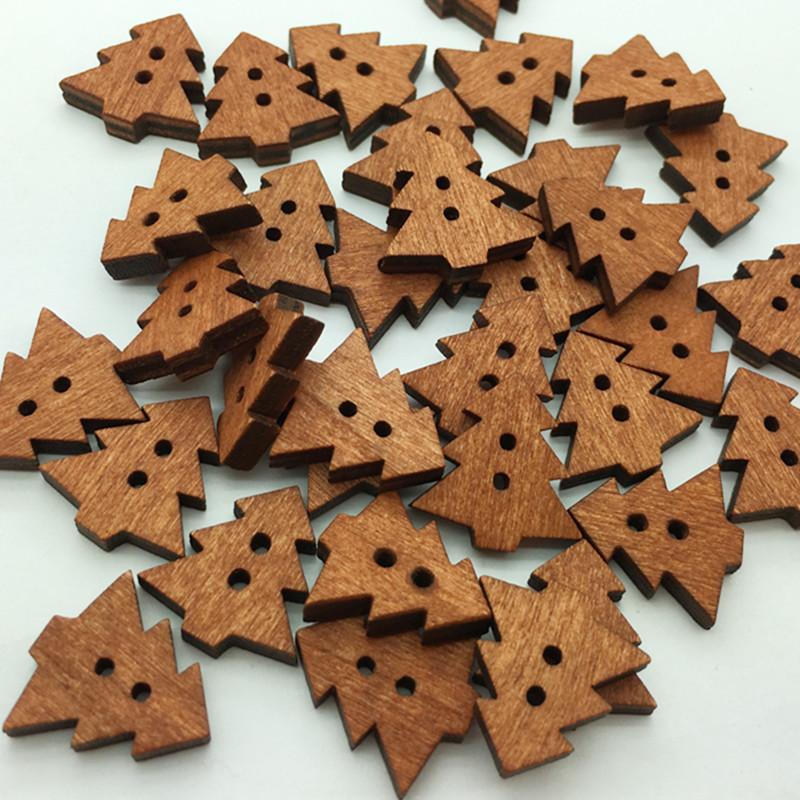 100PCS Wooden Buttons with Vintage Charm - 2 Holes Unfinished Surface Perfect for Handmade Crafts