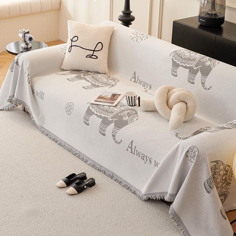 Cartoon Creative Elephant Sofa Towel Chenille Anti-Scratching Sofa Cover Cloth Dustproof Sofa Cover Universal Cover