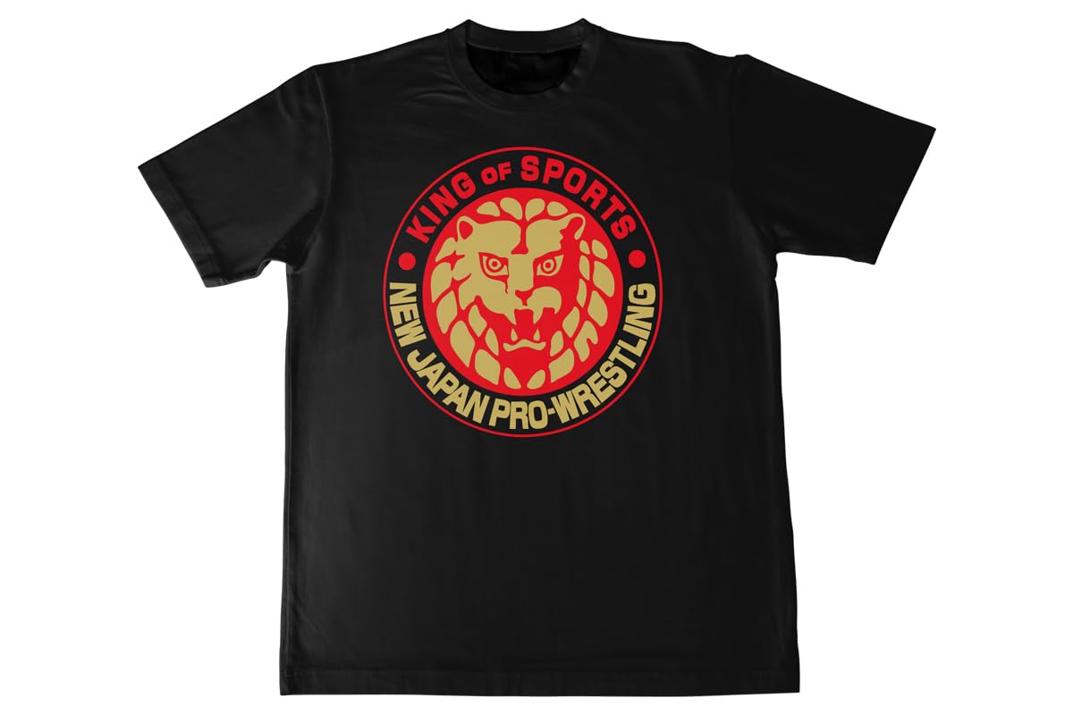 

New Japan Pro-Wrestling Lion Mark Dry T-Shirt 2025 Black x Red x Gold M 6622103910