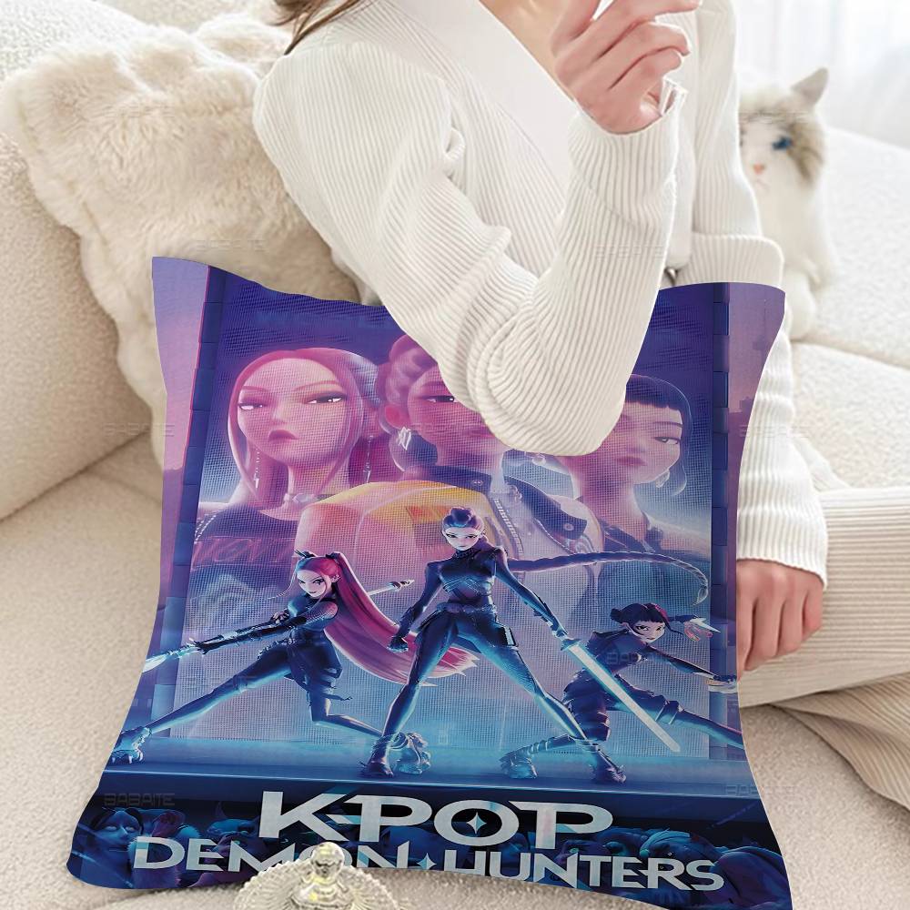 Anime K-Kpop Demon Hunters Pillow Cover Sofa Cushion Cover Home Room Decoration Children Gift