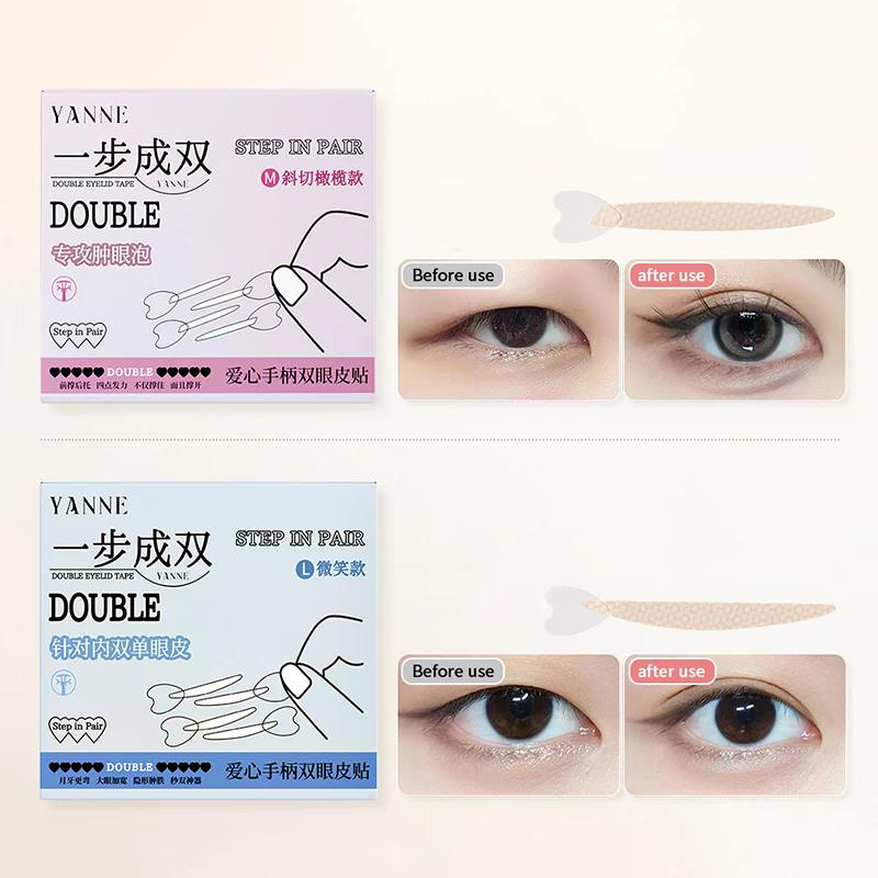 128pcs/box Double Eyelid Stickers With Handle Natural Invisible And Long Lasting Shaping Big Eye Beauty Tapes Lifting Strips