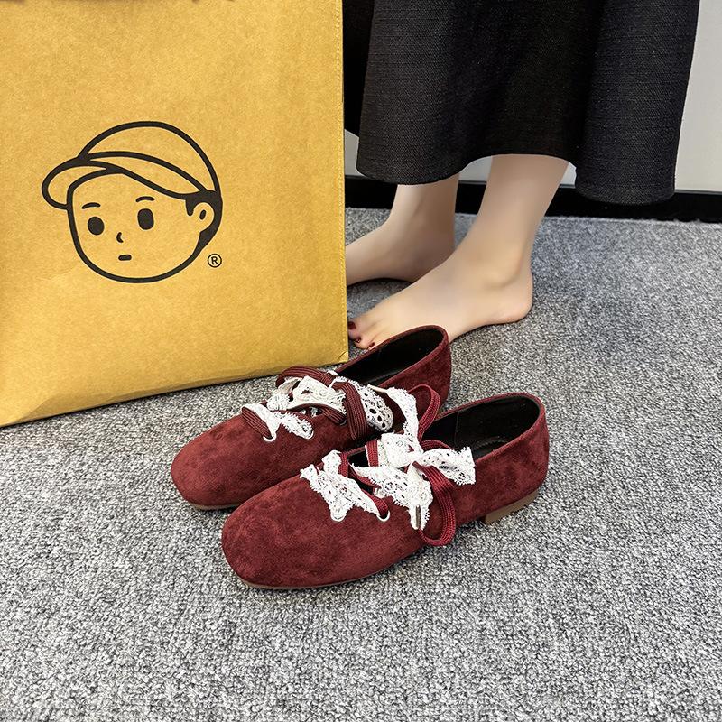 Square Head Retro Design Single Shoes Female 2025 Spring New Fairy Style Ballet Evening Shoes Korean Version Mary Jane Shoes